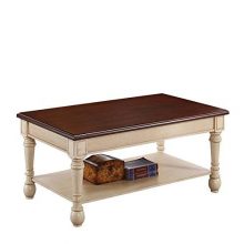 Rectangular Coffee Table Dark Cherry and Antique White