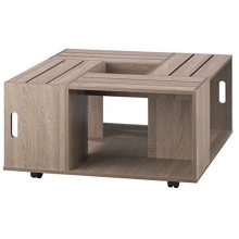 BOWERY HILL Square Coffee Table in Weathered Wood