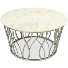Riverside Furniture Round Coffee Table in Polished Steel Finish
