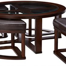 Marion Contemporary Coffee Table - Cocktail Height - Dark Bown