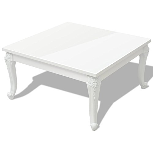 Coffee Table Durable Stable End Table Side High Gloss White