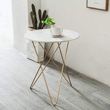 Faux Marble Hairpin Leg Coffee Teble White/Gold