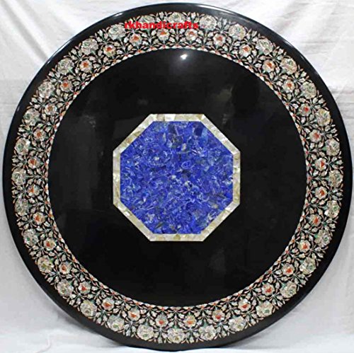 48 Inches Black Round Coffee Table Top