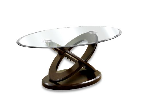 Furniture of America Xenda Coffee Table with 8mm Tempered Glass Top