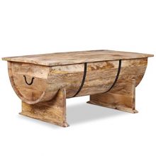 Tidyard Coffee Table Vintage Handmade Solid Mango Wood Spectacular Retro 34.6 Inches x19.7 Inches x15.7 Inches Side Table End Table
