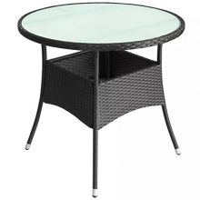 Outdoor Sturdy Round Coffee Table Poly Rattan
