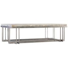 Melange Marin Onyx Top Coffee Table in Pewter