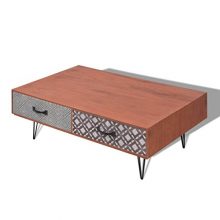 Daonanba Durable Elegant Style Coffee Table Decorative Sturdy Side Table Brown