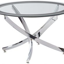 Norwood Coffee Table with Tempered Glass Top Chrome and Clear