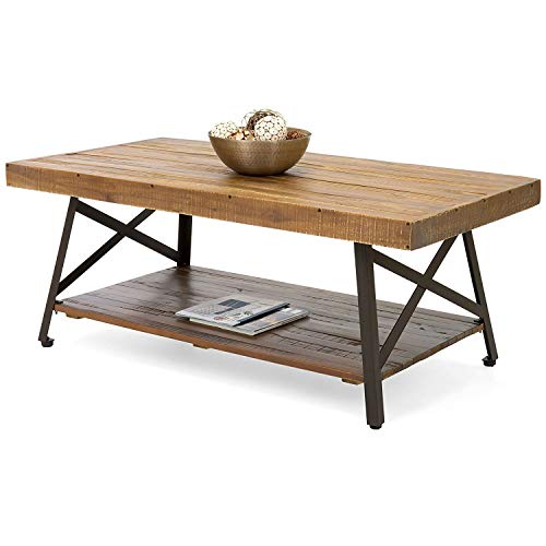 Industrial Chic Reclaimed Wood and Metal Coffee Table