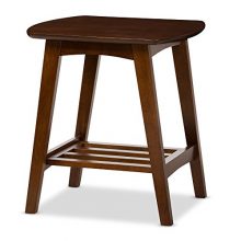 Mid-Century Modern Scandinavian Style End Table, Dark Walnut