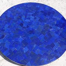 Coffee Table Shiny Lapis Lazuli Stone at Random Inlaid Work