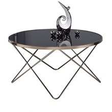 BOWERY HILL Coffee Table in Black Glass and Champagne