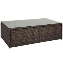 Products All-Weather Wicker Indoor Outdoor Coffee Table for Patio