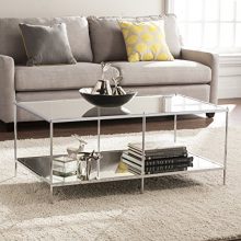Silver Metal Frame w/Glass Tops Coffee Table, Glam Style Décor