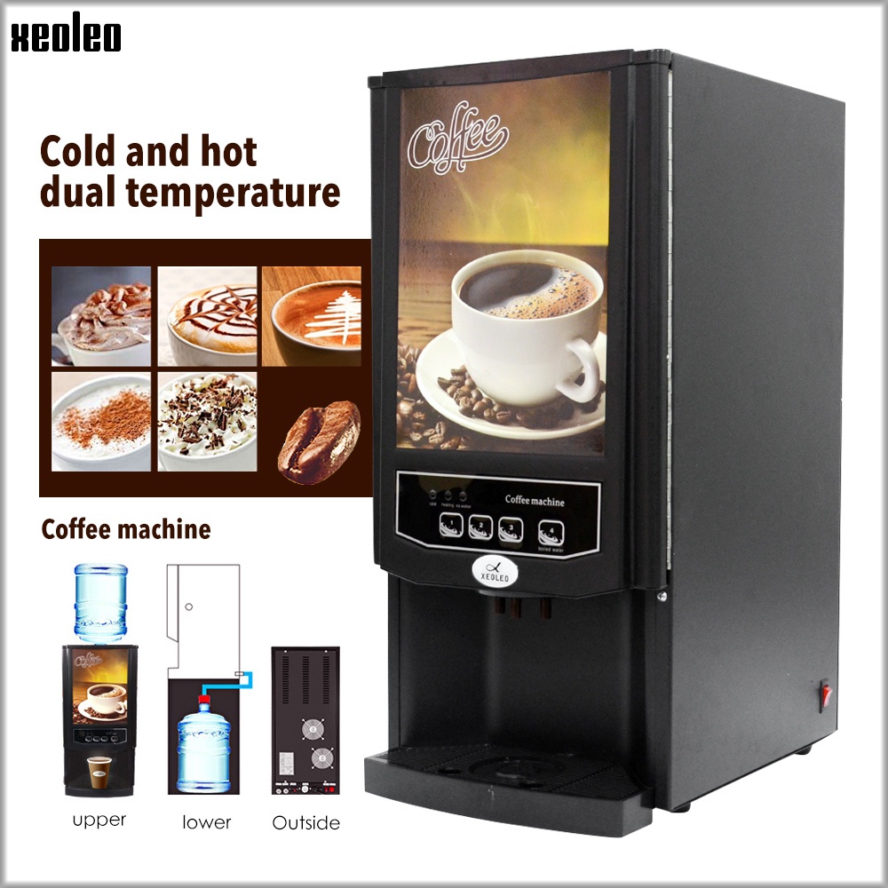 Xeoleo Automatic Coffee machine for Restaurant/Office Commercial Drip Coffee maker 2/3 Canister Cafe American 820W 220V Black