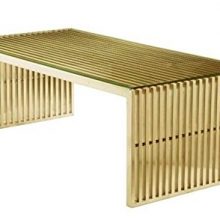 Maya Steel Rectangular Coffee Table in Brushed Gold