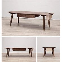 Red Oak Solid Wood Small Apartment Skateboard Coffee Table