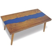 Tidyard Coffee Table Teak Blue Resin
