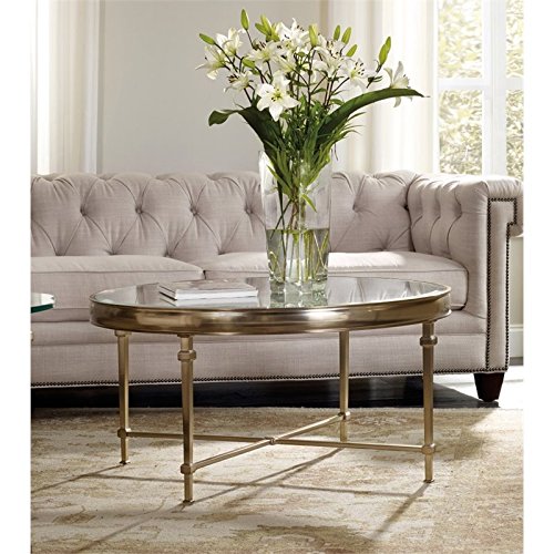 Hooker Furniture Highland Park Round Glass Top Coffee Table in Gold