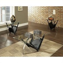 Steve Silver Company Tribecca 3 Piece Coffee Table Set in Black