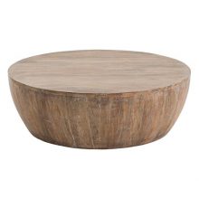 Hubert Rustic Lodge White Washed Wood Coffee Table