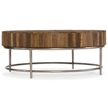 L'Usine 44" Round Coffee Table in Medium Wood