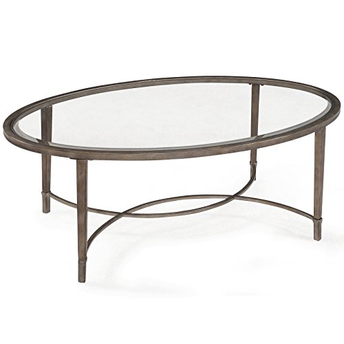 Copia Brushed Metal Oval Coffee Table