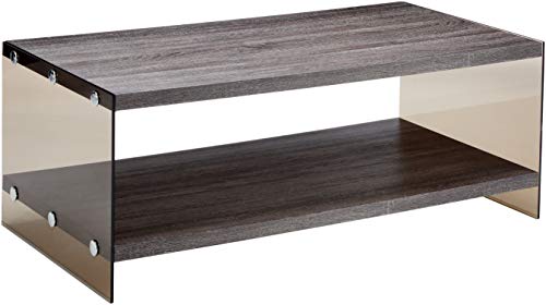Coaster Home Furnishings Coffee Table with Glass Sides Weathered Grey