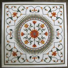 30 Inches Square White Marble Coffee Table