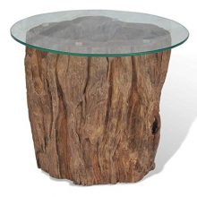 Daonanba Coffee Table with Teak Base Stable Couch