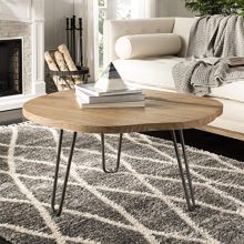 Dale Weathered Oak and Dark Steel Free Edge Coffee Table