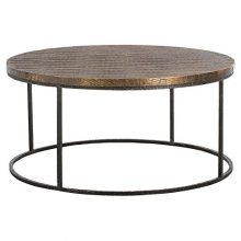 Auron Bazaar Scored Brass Antique Iron Coffee Table