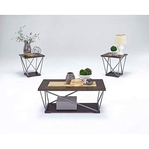 Progressive Furniture 3-Pc Coffee Table Set in Wood-Tone Finish
