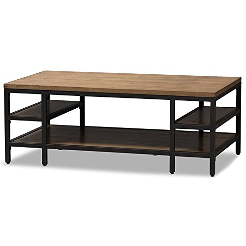 Baxton Studio Coffee Table in Brown and Black Finish