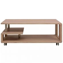 Daonanba Unique Stylish Coffee Table Castors Brown