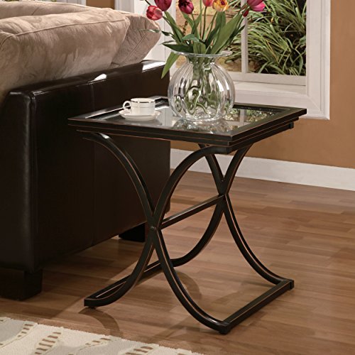 Vogue Side Coffee Table, Black with Copper Distressed Finish