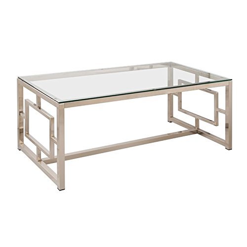 Cairns Coffee Table with Glass Top and Geometric
