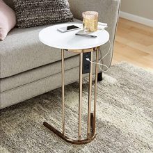 Nuri end Coffee Table, Champagne, Bright White
