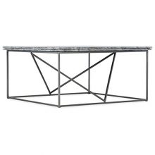 Hooker Furniture Besties 36" Square Stone Top Coffee Table in Gray