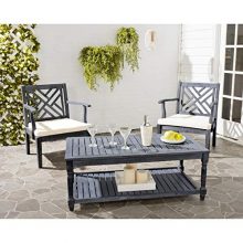 Safavieh Outdoor Collection Oakley Coffee Table, Ash Grey