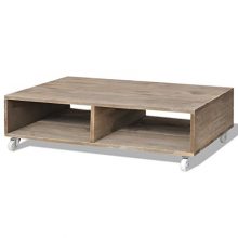 Daonanba Unique Durable Sturdy Coffee Brown Solid Wood
