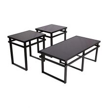 Laney Glass Top Occasional Table Set - Contains Coffee Table & 2 End Tables