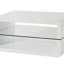 Coffee Table with 2-shelf White and Clear