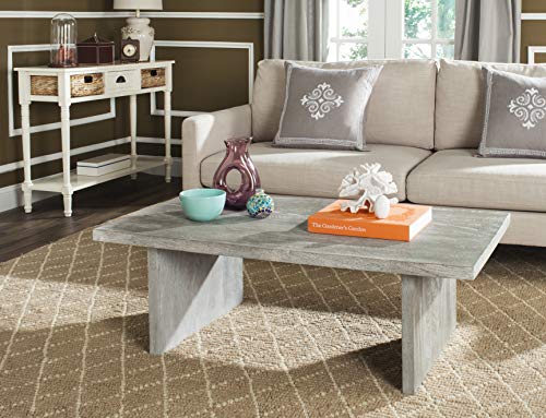 Home Collection Senjo Rouge Rattan Coffee Table, Gray