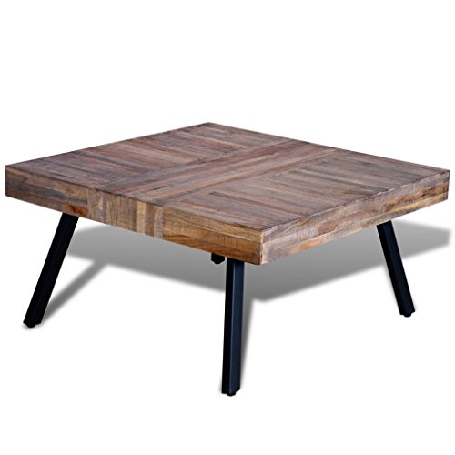 Festnight Solid Square Coffee Side Table Reclaimed Teak Wood