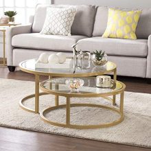 Southern Enterprises Evelyn Glam Nesting Cocktail Table, Gold