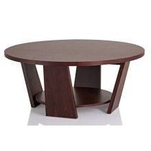BOWERY HILL Round Coffee Table in Vintage Walnut