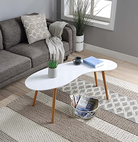 Convenience Concepts Coffee Table, White/Bamboo