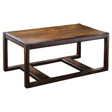 Kathy Kuo Home Danny Rustic Lodge Honey Mahogany Coffee Table